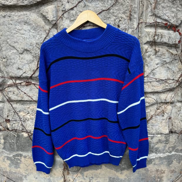 90s 아메리칸 프라이드 빈티지 아크릴 스트라이프 니트 m