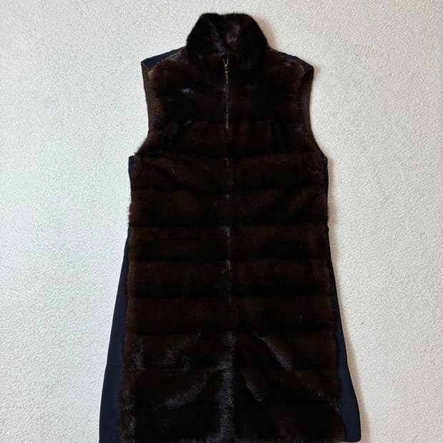  Loro Piana 럭셔리 밍크 롱헤어 니트 베스트 PN6900