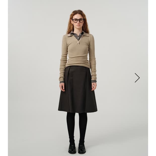 더바넷 레이어드 폴로 셔츠 니트 