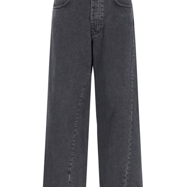 선플라워 와이드 트위스티드 데님 진