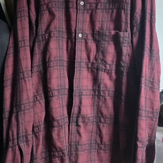 아워셀브스24fw 빈티지 체크셔츠 와인