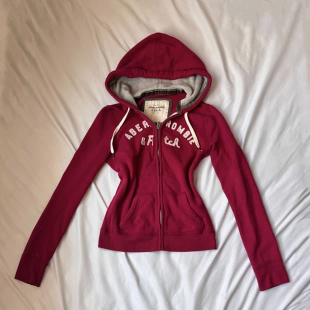 Abecrombie &fitch pink 슬림핏 후드집업