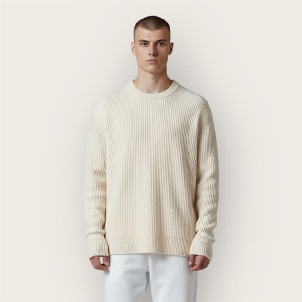 46/ 솔리드옴므 21FW 퓨어울 골지 니트