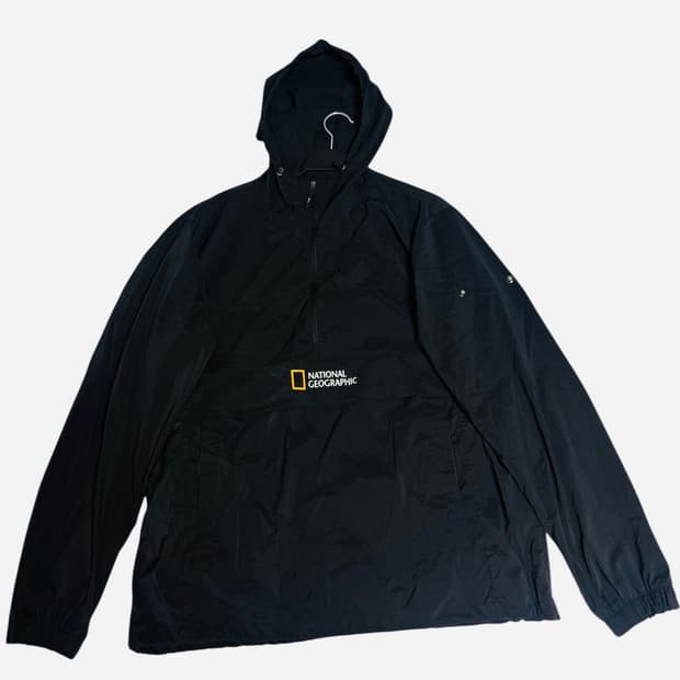 NATIONAL GEOGRAPHIC 오버핏 블랙 아노락 (XL) 