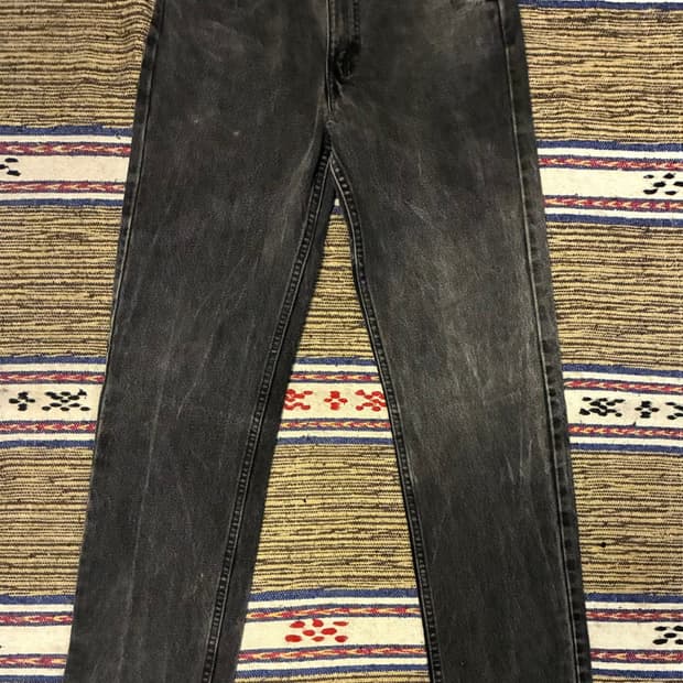 (27~28)90s USA 빈티지 리바이스 505 오렌지탭 흑청 데님
