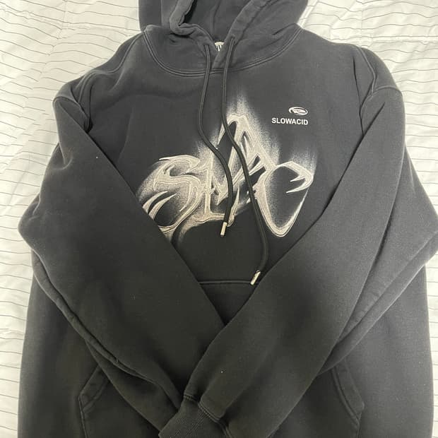 슬로우애시드 후드티 검정 m