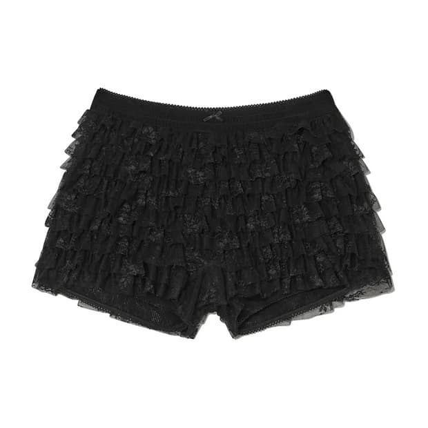 [S] 글로니 폴리 레이스 블루머 숏츠 블랙