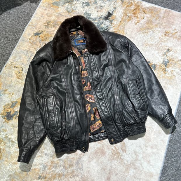 빈티지 양가죽 무스탕 레더자켓