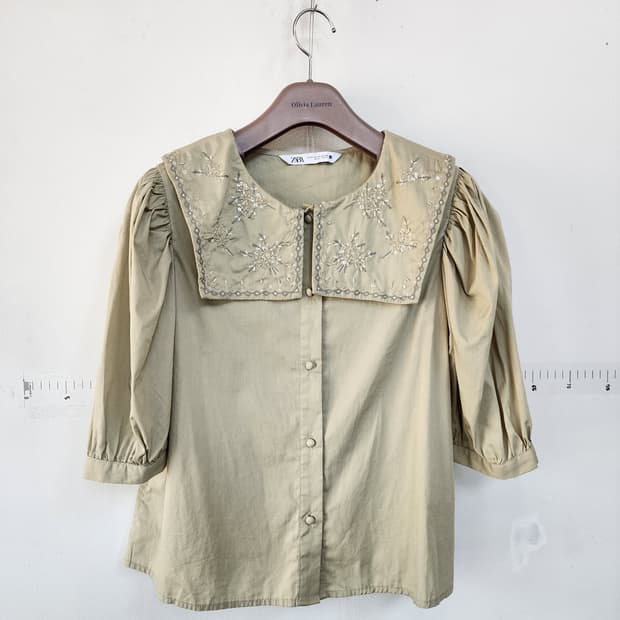 자라 자수 셔츠 블라우스