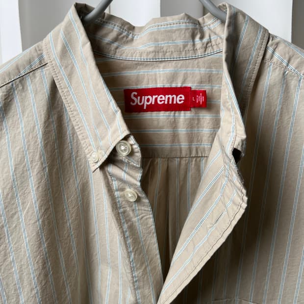 슈프림 스트라이프 신팔 셔츠 미착용 새상품 라지