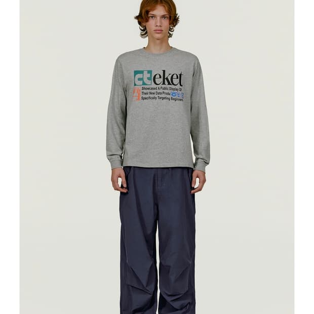 테켓 Plan L/S Tee Melange Gray