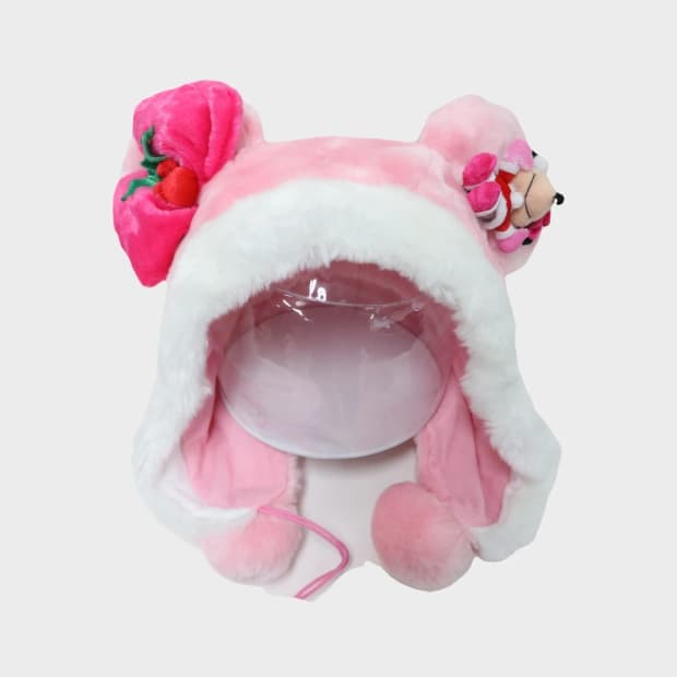 디즈니 히메갸루 딸기우유 퍼 모자 63347