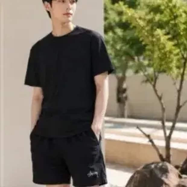 스투시 블랙 워터 쇼츠 M