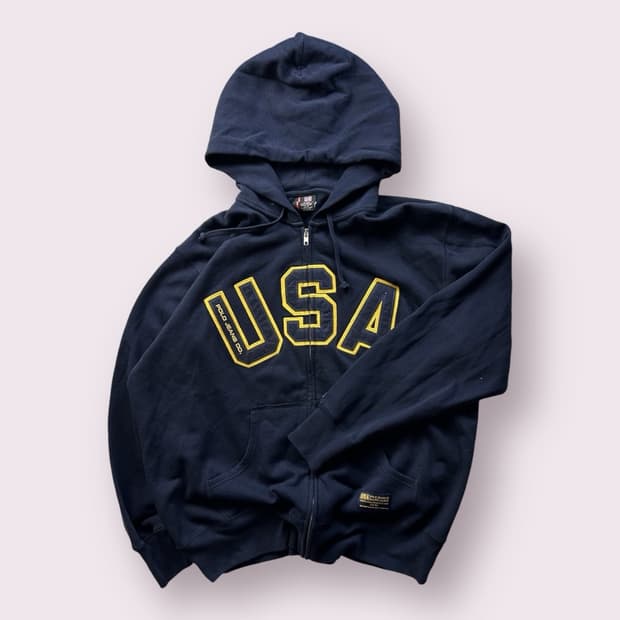 90s 폴로 랄프 로렌 USA 후드집업 L