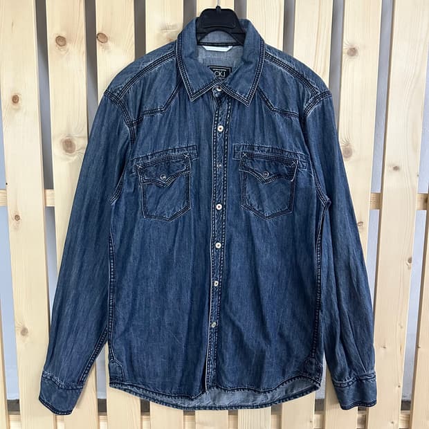 (L) 캘빈클라인 CK 웨스턴 데님 청 셔츠