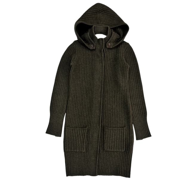 브룩스 브라더스 블랙 플리스 롱 가디건