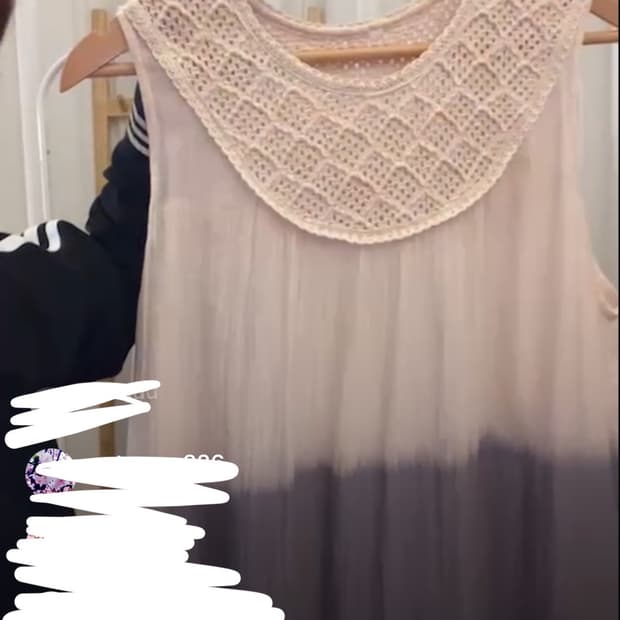 모리노가토 라방 일본 빈티지 크로셰 그라데이션 모리걸 베이지 나시 원피스