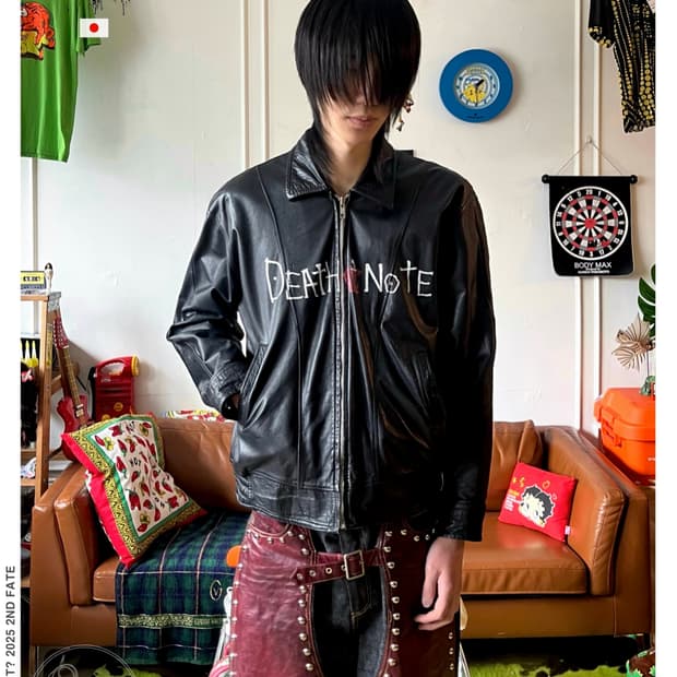 Death Note Hand Painted Leather Bomber