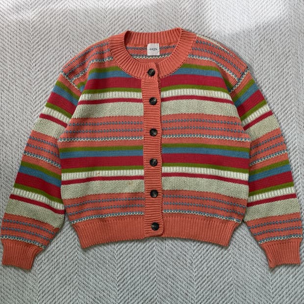 빈티지 cam 멀티컬러 코튼 가디건