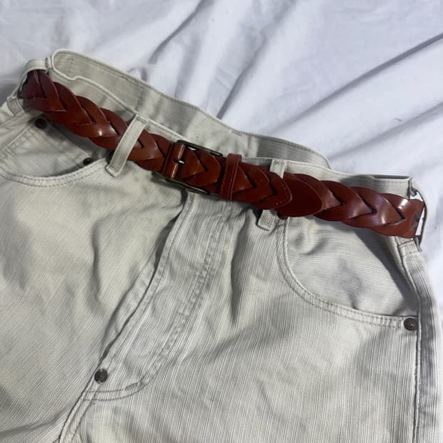 빈티지 위빙 레더 벨트