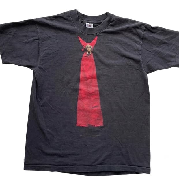 90s William Wegman "Devil Dog" 아트 빈티지 티 