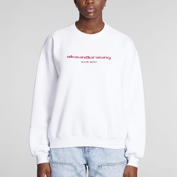 [L] 알렉산더왕 텍스트 로고 맨투맨 화이트