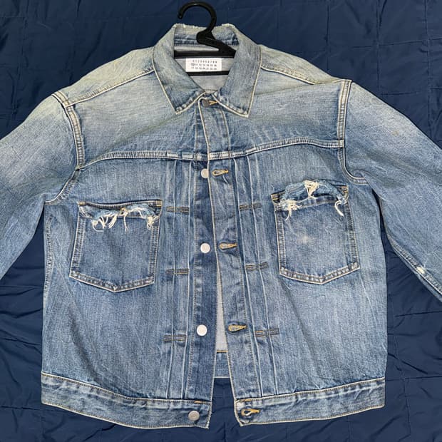 [50]메종 마르지엘라 디스트레스 데님 청자켓