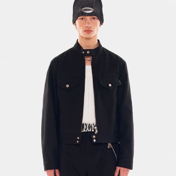 LECYTO BIKER COTTON JACKET_[BLACK]