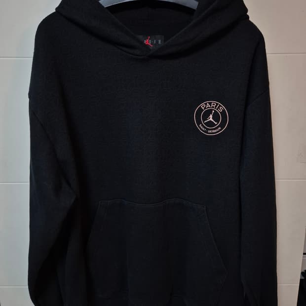 (XL) 24ss 나이키 조던 파리생제르망 기모 블랙 후드티