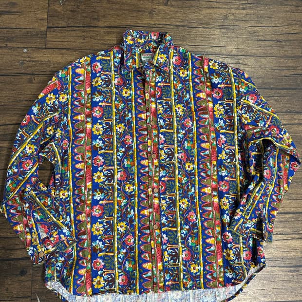 Prop Crop 빈티지 패턴 셔츠남방 XL-XXL