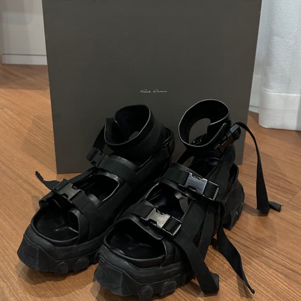 릭오웬스 앵클 스트랩 트랙터 샌들 