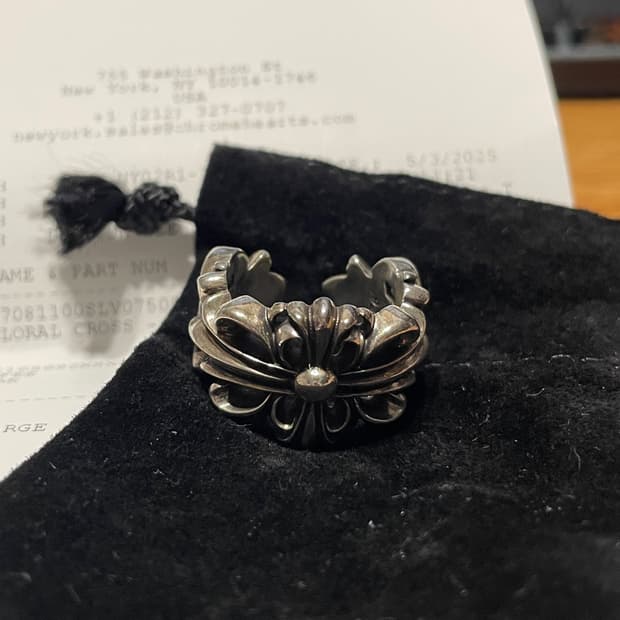 Us 7.5 크롬하츠 더블 플로랄 링