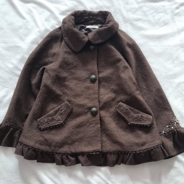빈티지 엑시즈팜 갸루 초코 브라운 코트