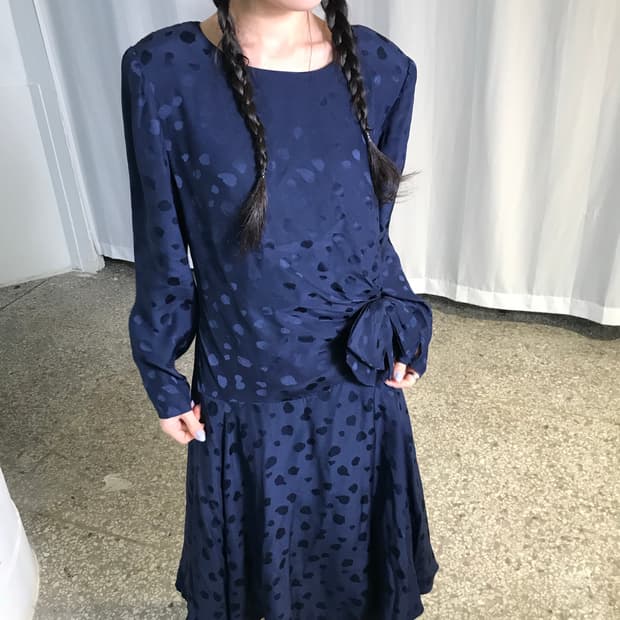 네이비 도트원피스