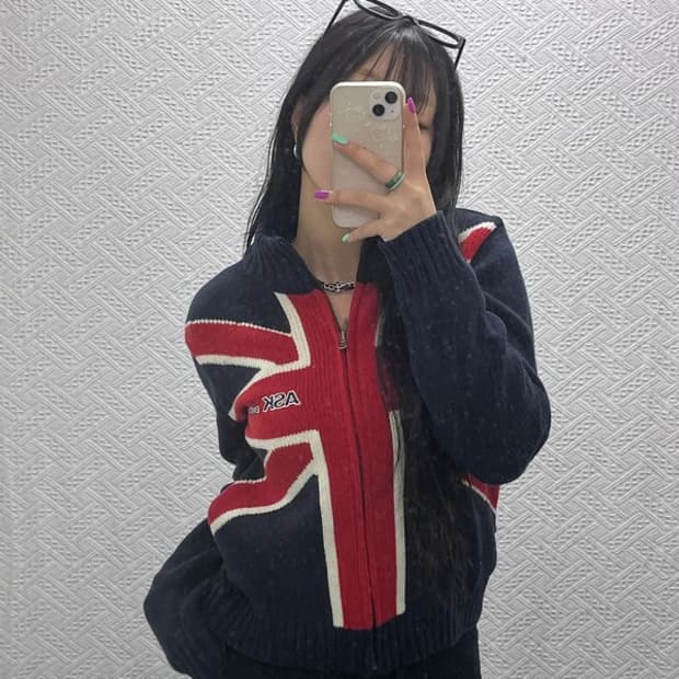 ASK 올드스쿨 유니온 잭 빈티지 울 가디건 S C07040