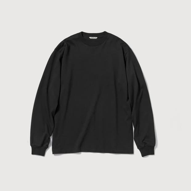 [4] 오라리 LUSTER PLAITING L/S TEE 티셔츠 블랙