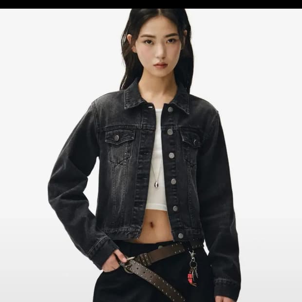 데케트우먼 크롭데님자켓 L사이즈