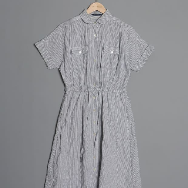 NON NO Stripe Seersucker One-Piece