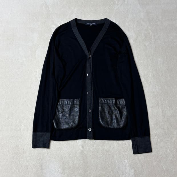 꼼데가르송 옴므 레더포켓 가디건 