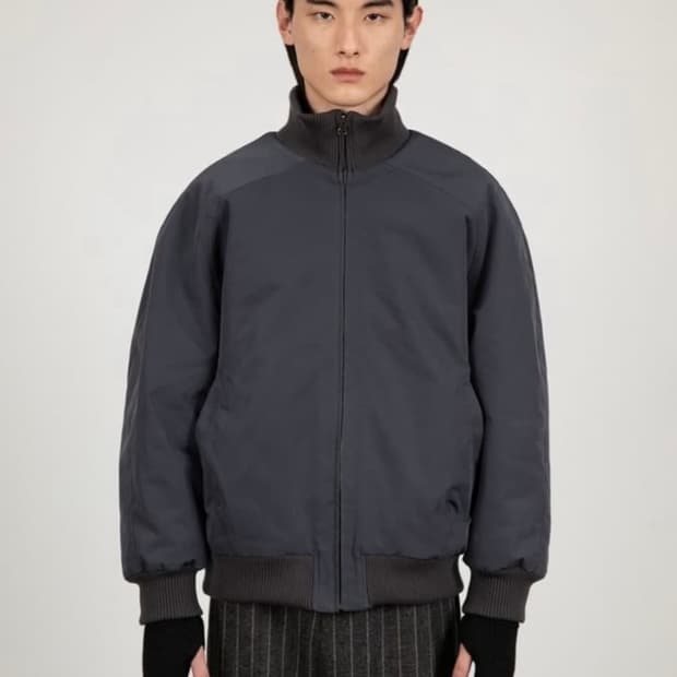 아모멘토 남성 리버시블 오버사이즈 시어링 점퍼 차콜 M / 자켓 유스