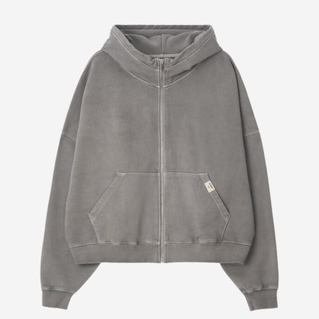 글로니 클래식 워시드 후드집업 g classic zip up gray