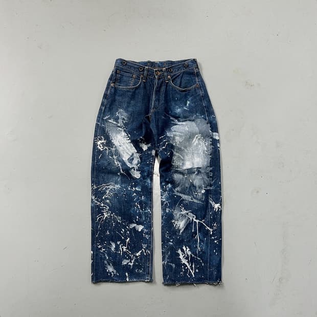 90s 에드윈 스플래쉬 페인팅 데님팬츠 