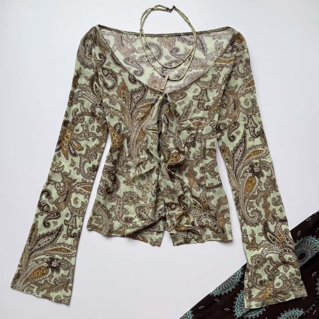 100% Cotton Paisley Cardigan 0293