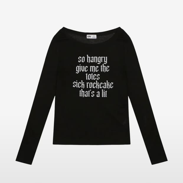 락케이크 펑크 메쉬탑 롱슬리브 블랙