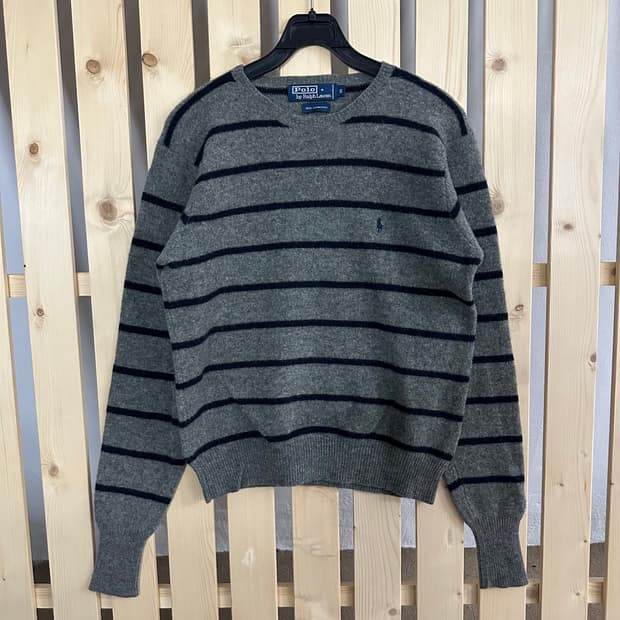 (S) 폴로 랄프로렌 그레이 스트라이프 니트