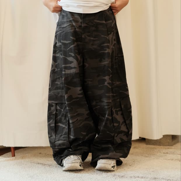 언더마이카 카모 카고 팬츠 카모 그레이