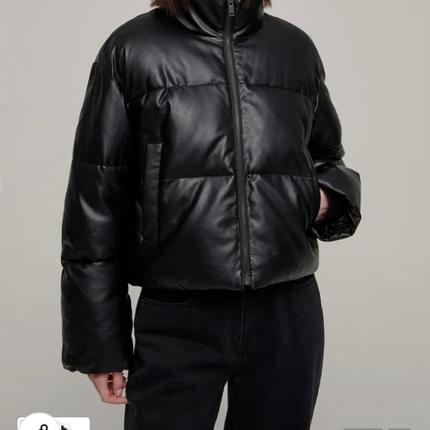 무신사 스탠다드 우먼 레더 숏패딩 푸퍼 자켓 xsㅣ상태 좋음