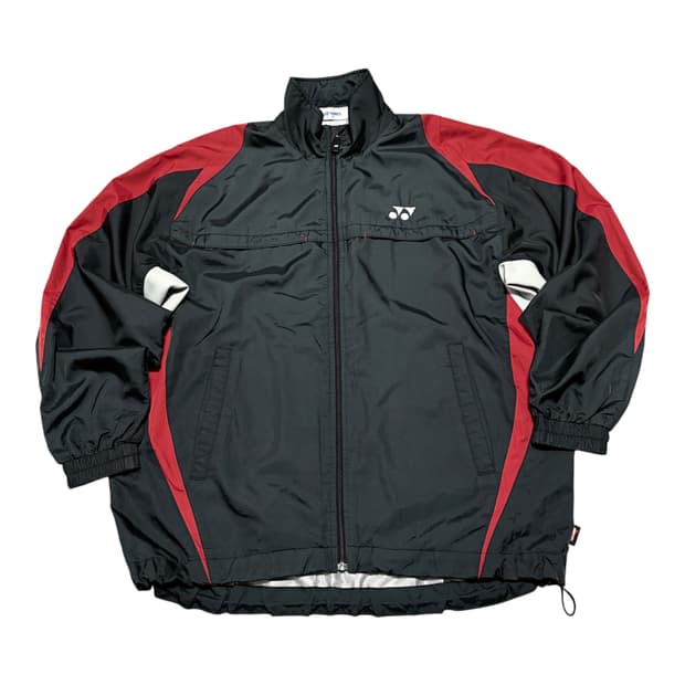 일본판)요넥스 블랙/레드 오버핏 바람막이 자켓