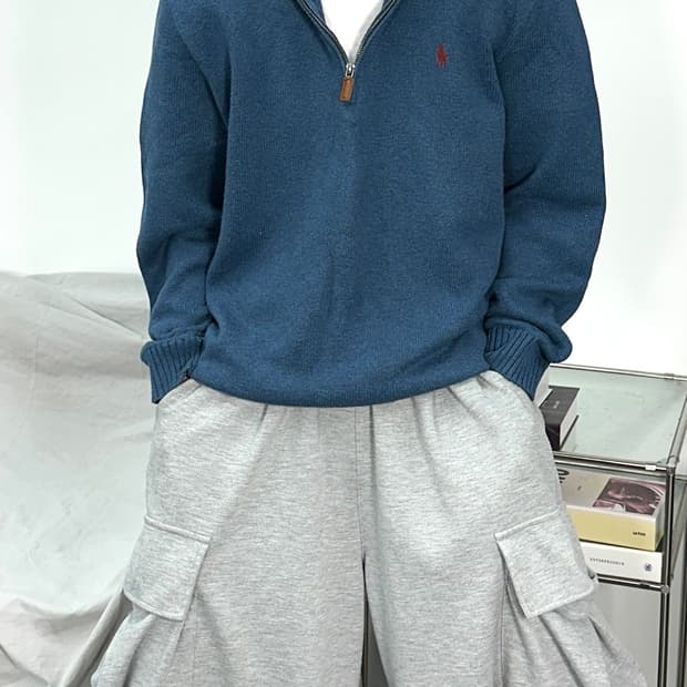 폴로 랄프로렌 레드포니 니트 하프집업 M