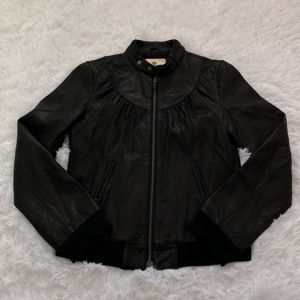 빈티지 리얼 레더 트임 레더 자켓 o-785 y2k 스트릿 갸루 펑키 